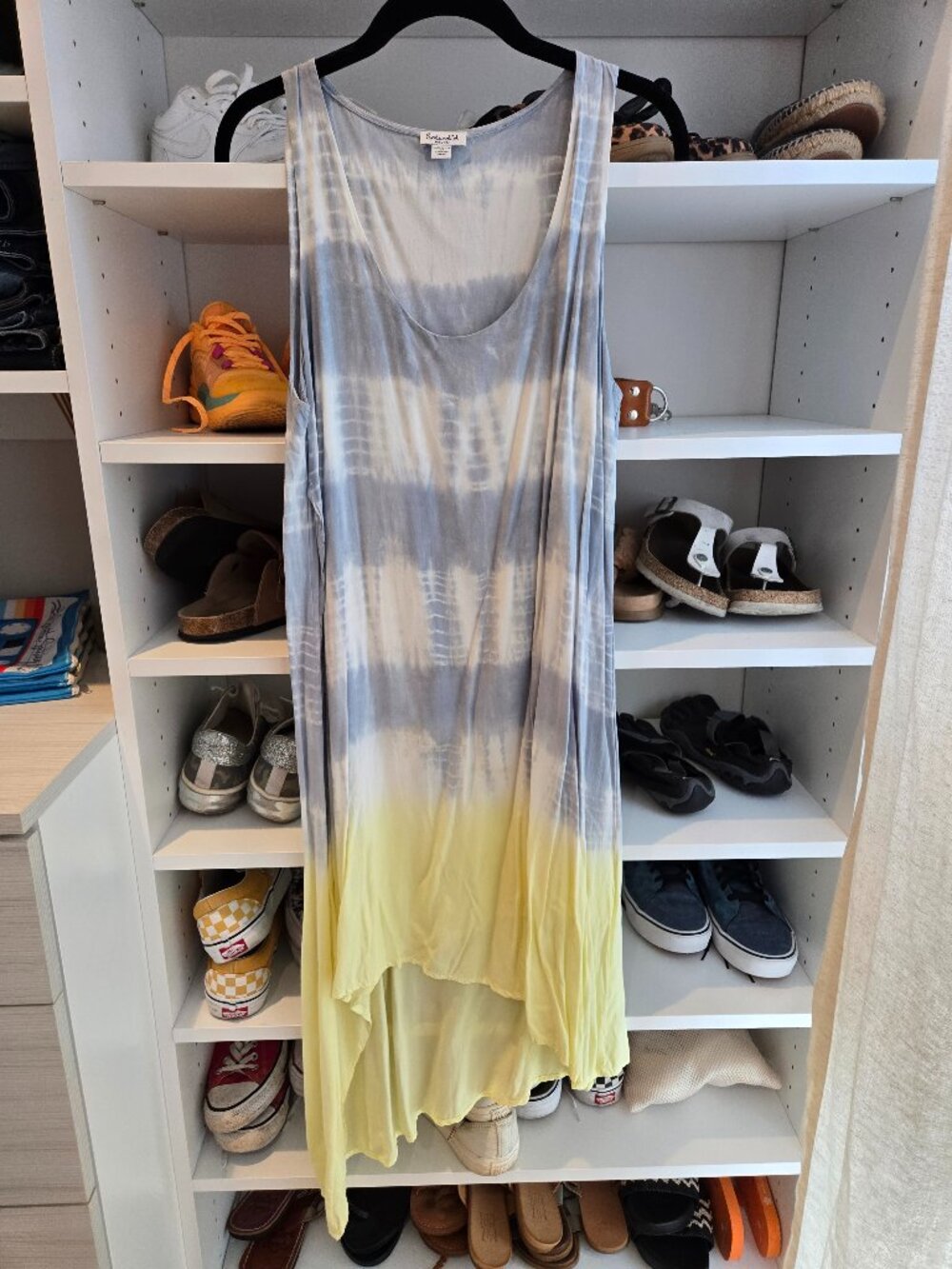 Splendid - Blue & Yellow Tie-Dye Asymmetrical Dress